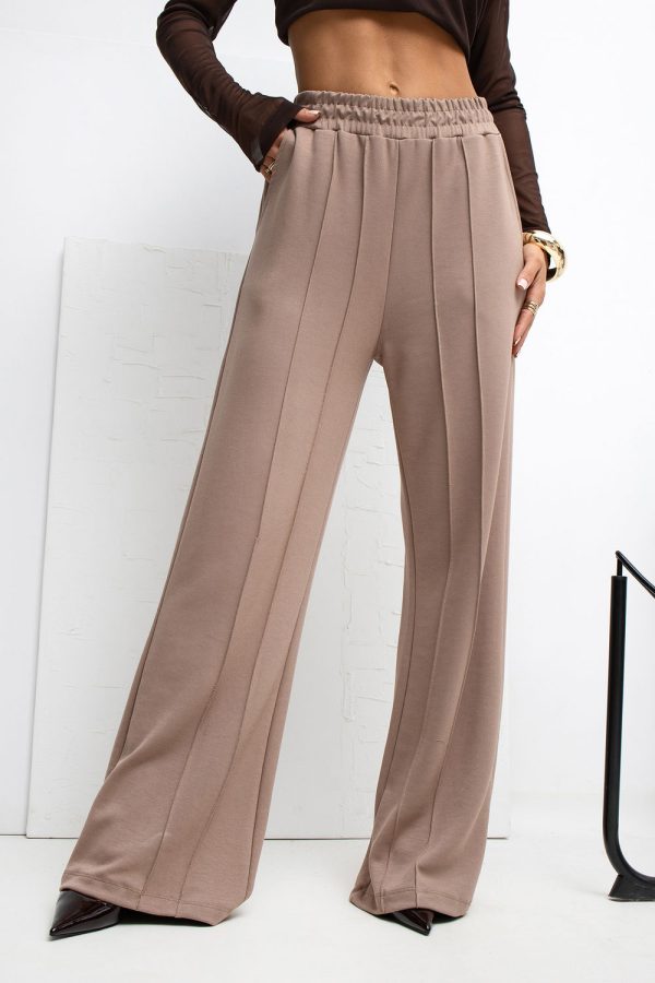 Beige Tracksuit Trousers in Pants, Trousers, Shorts with Spandex and Viscose