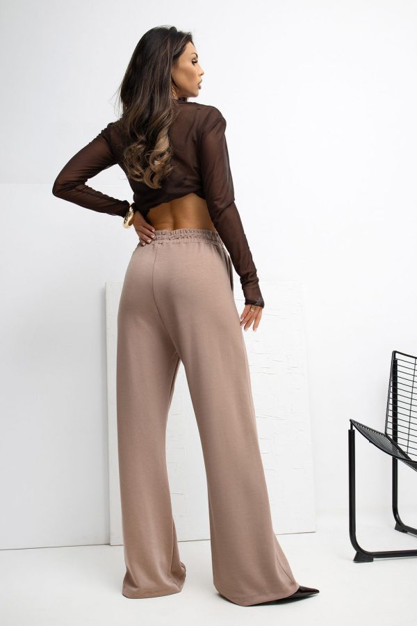 Beige Tracksuit Trousers in Pants, Trousers, Shorts with Spandex and Viscose