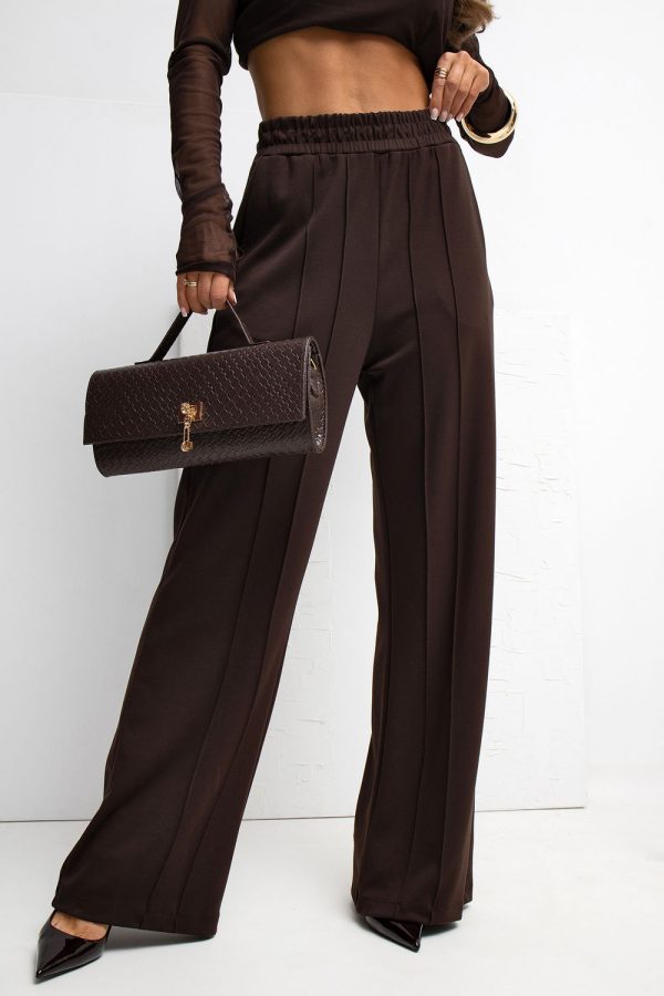 Brown Tracksuit Trousers in Pants, Trousers, Shorts with Spandex and Viscose
