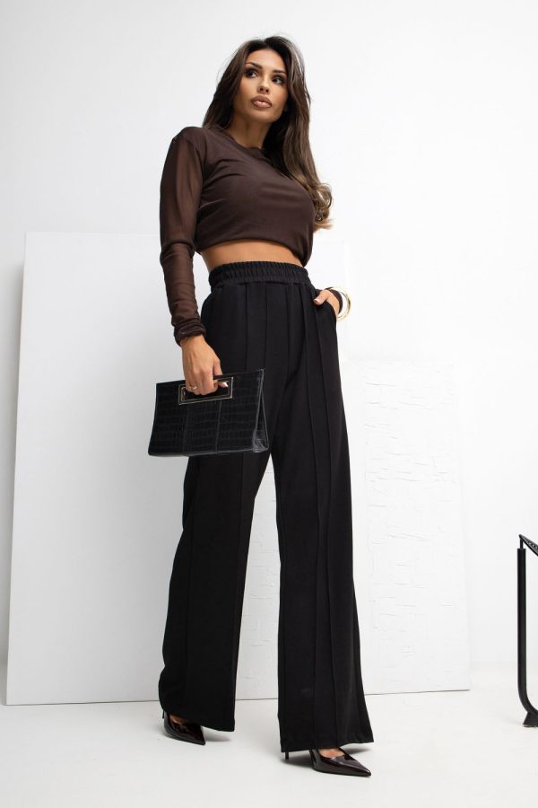 Black Tracksuit Trousers in Pants, Trousers, Shorts with Spandex and Viscose