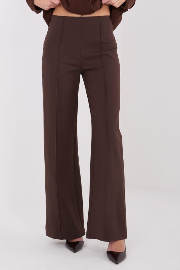 Brown Women Trousers in Pants, Trousers, Shorts with Spandex, Nylon and Viscose