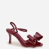Red Heel Sandals in Sandals & Flip-Flops For Women with Fabric, Footbed and Heel Height