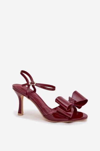 Red Heel Sandals in Sandals & Flip-Flops For Women with Fabric, Footbed and Heel Height