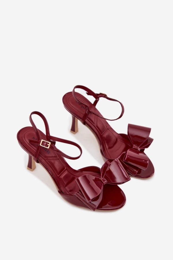 Red Heel Sandals in Sandals & Flip-Flops For Women with Fabric, Footbed and Heel Height