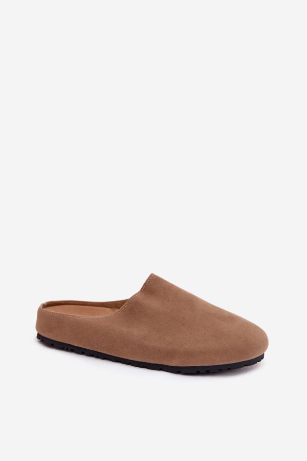 Beige Slippers in Slippers For Women with Fabric, Footbed and Sole Height