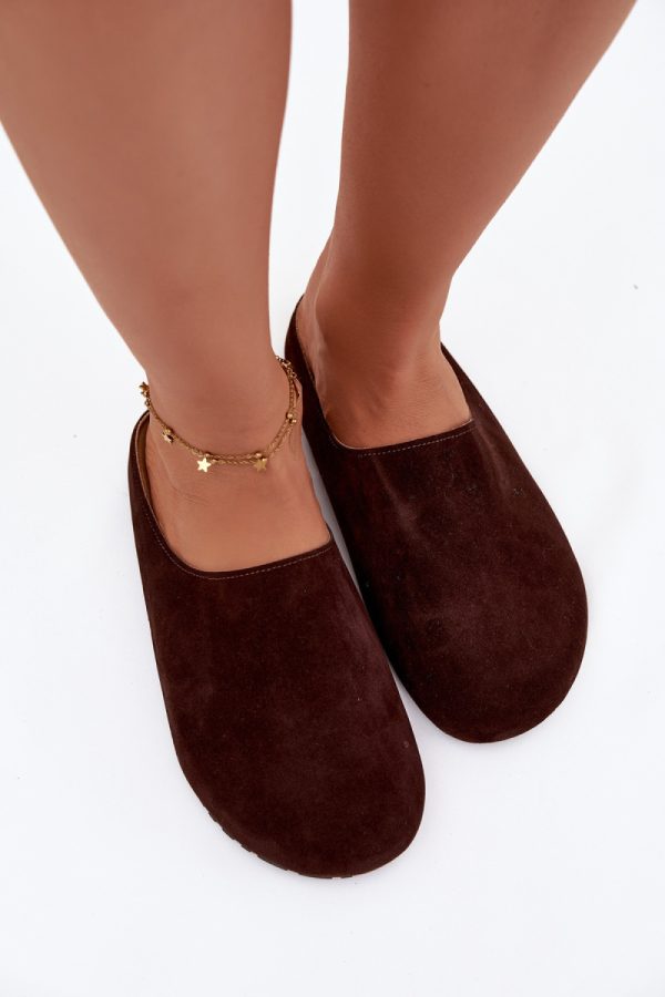 Brown Slippers in Slippers For Women with Fabric, Footbed and Sole Height