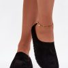 Black Slippers in Slippers For Women with Fabric, Footbed and Sole Height