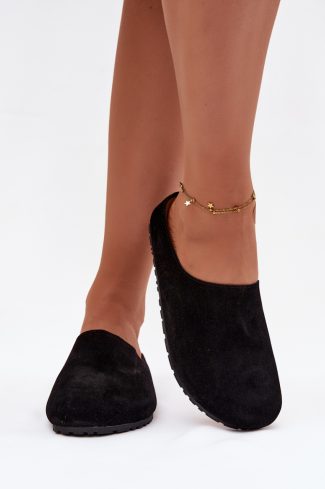 Black Slippers in Slippers For Women with Fabric, Footbed and Sole Height