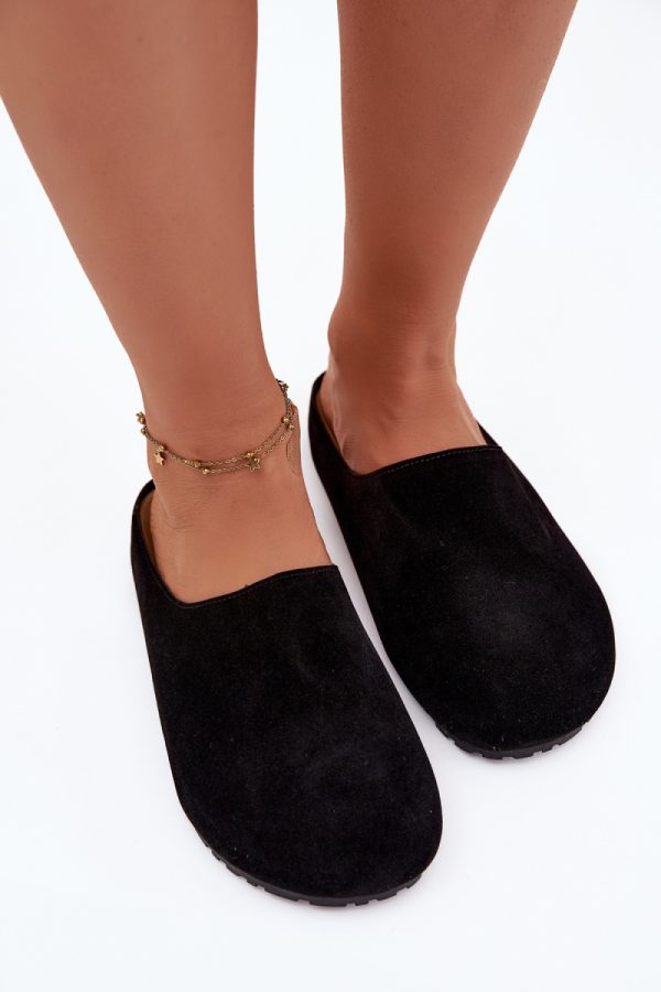 Black Slippers in Slippers For Women with Fabric, Footbed and Sole Height