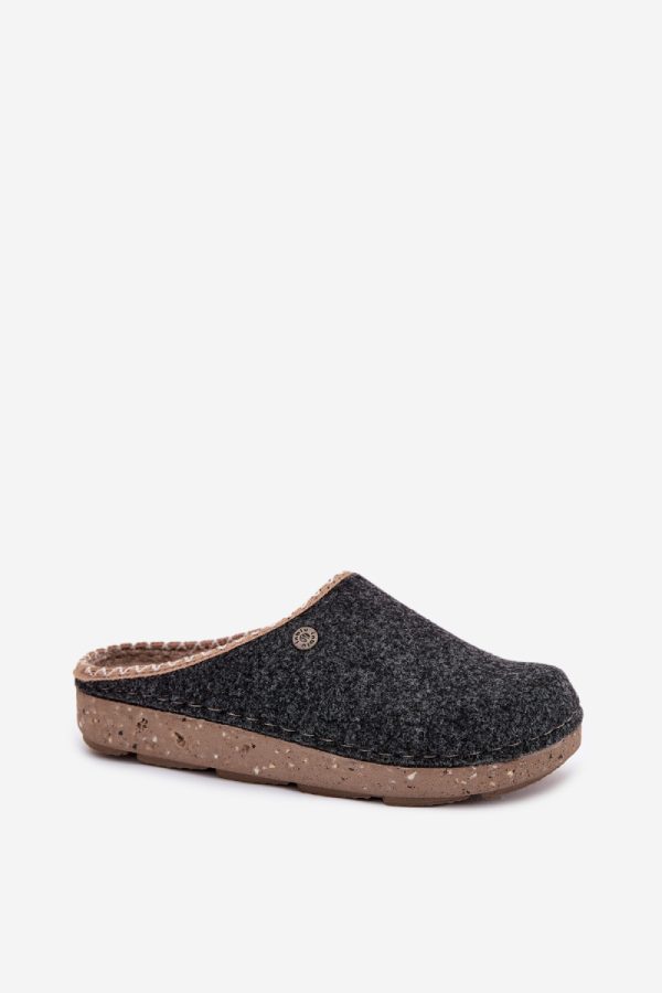 Grey Slippers in Slippers For Women with Fabric, Footbed and Sole Height