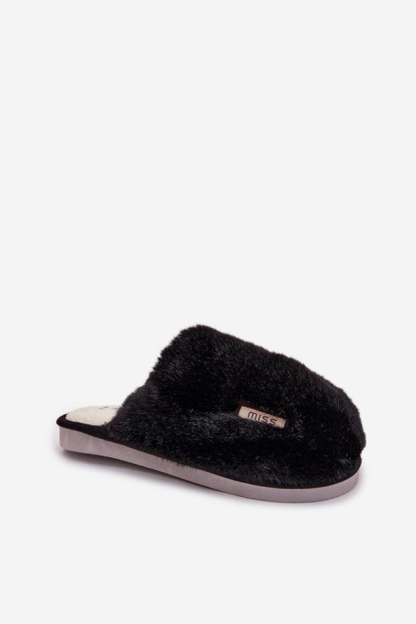 Black Slippers in Slippers For Women with Fabric, Warmers, Footbed and Sole Height