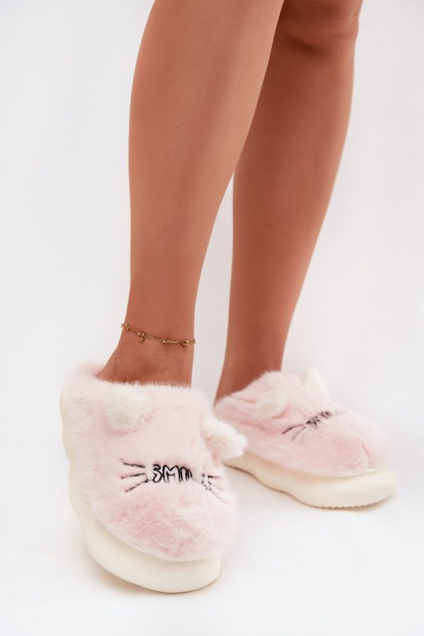 Pink Slippers in Slippers For Women with Fabric, Warmers, Footbed and Sole Height