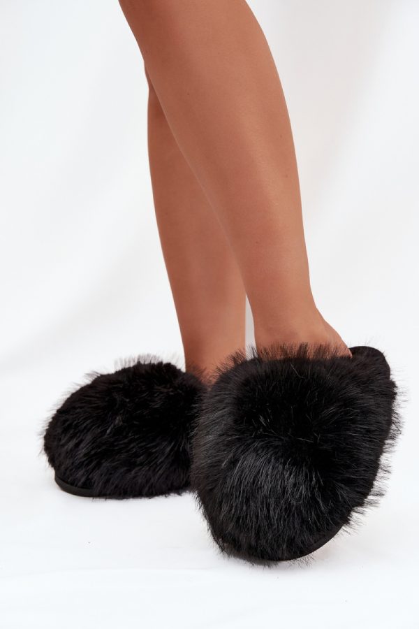 Black Slippers in Slippers For Women with Fabric, Warmers, Footbed and Sole Height