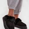 1106694.jpg Black Slippers in Slippers For Women with Fabric, Warmers, Footbed and Platform Height
