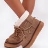Brown Snow Boots in Women`s Ankle Boots & Booties with Fabric, Warmers, Footbed, Upper Height and Platform Height