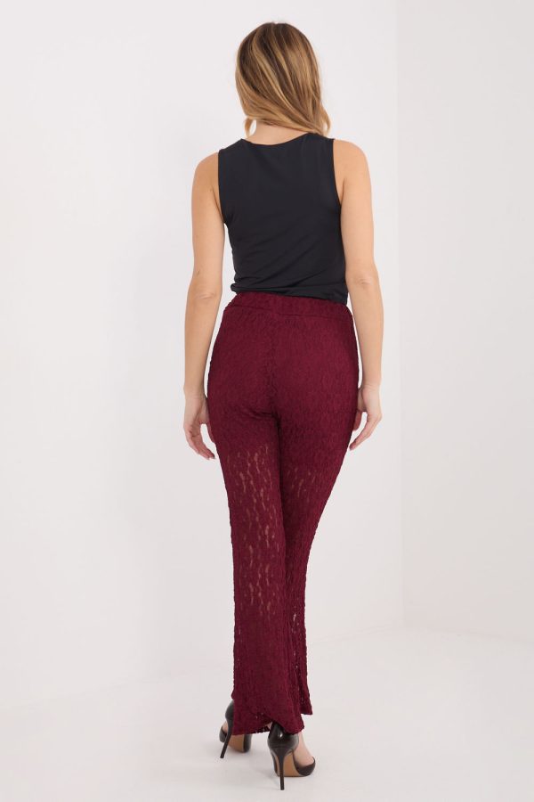 red Lace pants model 222322 Italy Moda