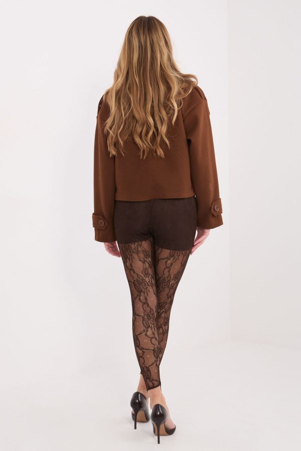Brown Long Leggings in Leggings with Spandex and Viscose