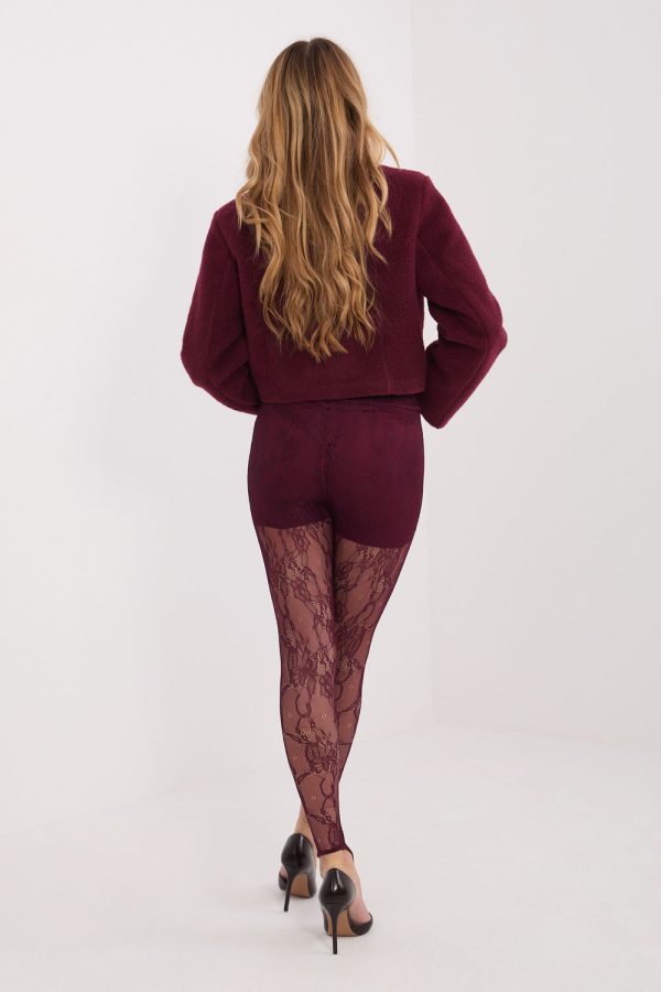 Red Long Leggings in Leggings with Spandex and Viscose