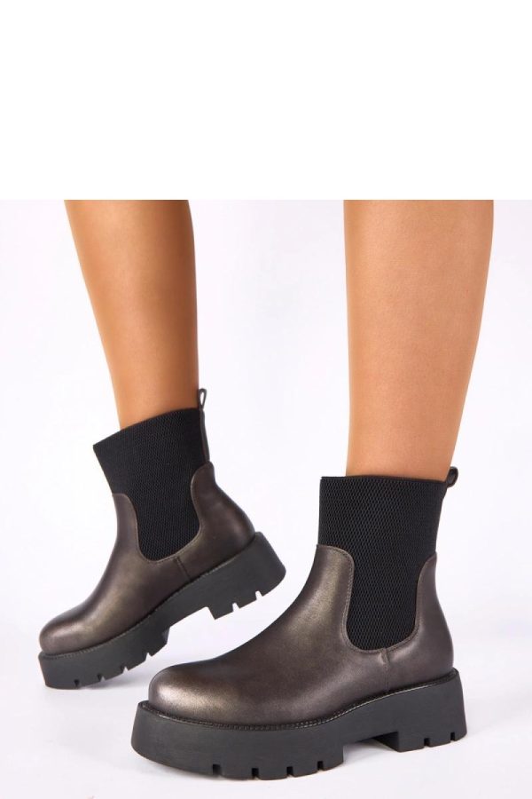 Grey Platform Boots....Fabric, Footbed, Upper Height and Platform Height