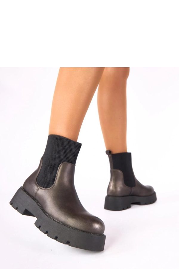 Grey Platform Boots....Fabric, Footbed, Upper Height and Platform Height