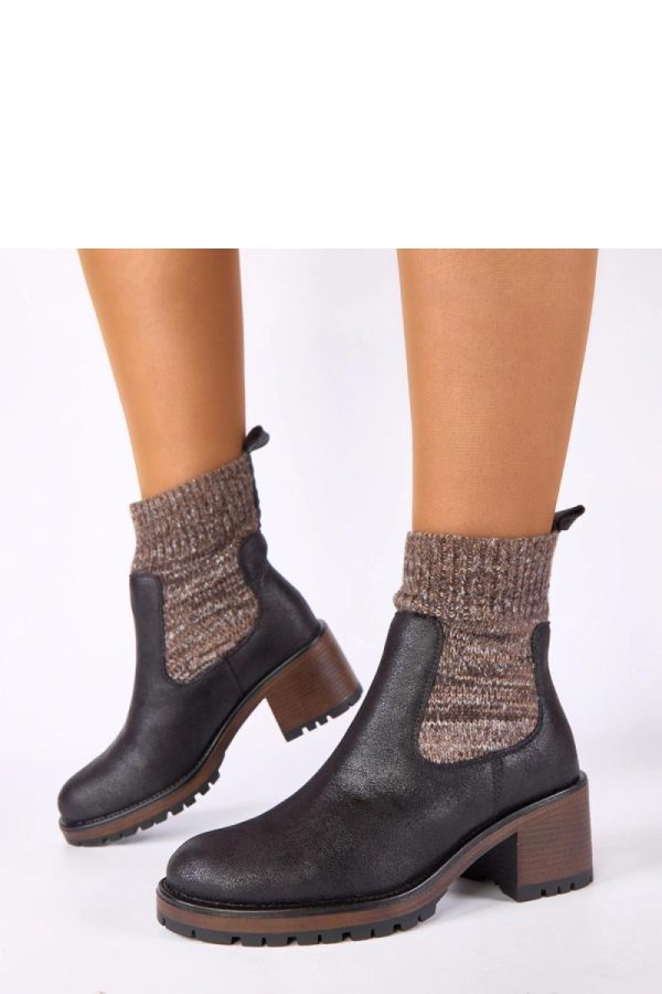Black Heel Boots in Women`s Ankle Boots & Booties with Fabric, Footbed, Upper Height and Heel Height