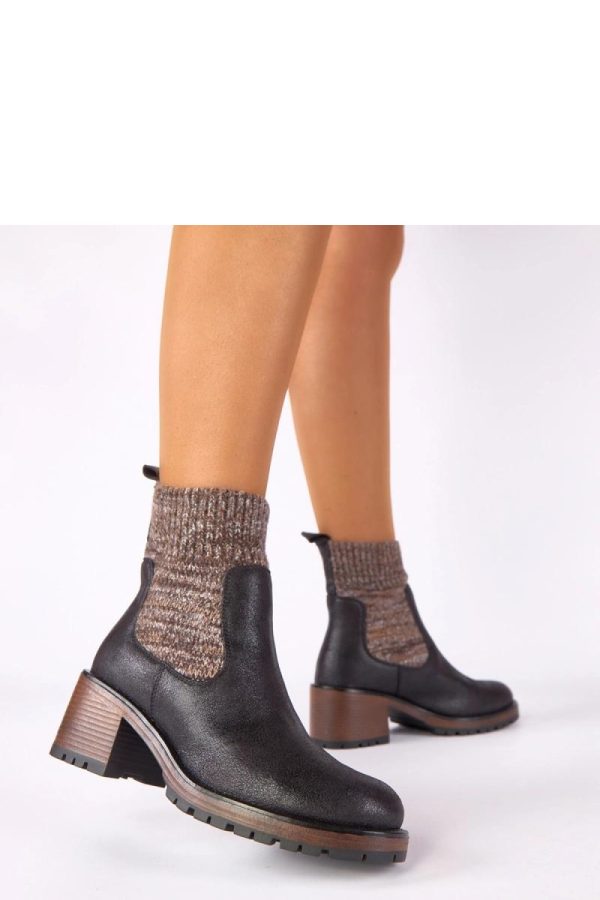 Black Heel Boots in Women`s Ankle Boots & Booties with Fabric, Footbed, Upper Height and Heel Height