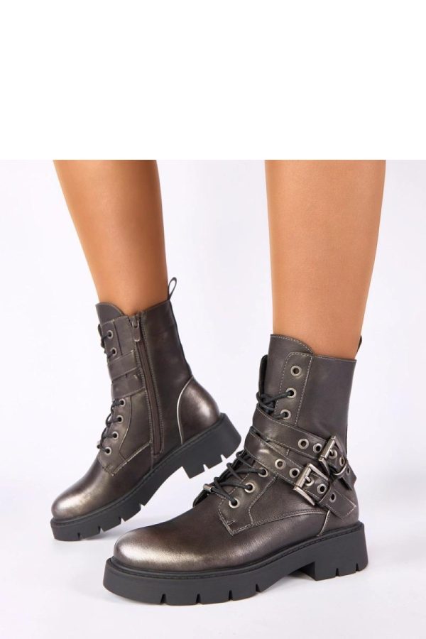 Grey Platform Boots..Fabric, Footbed, Upper Height and Heel Height