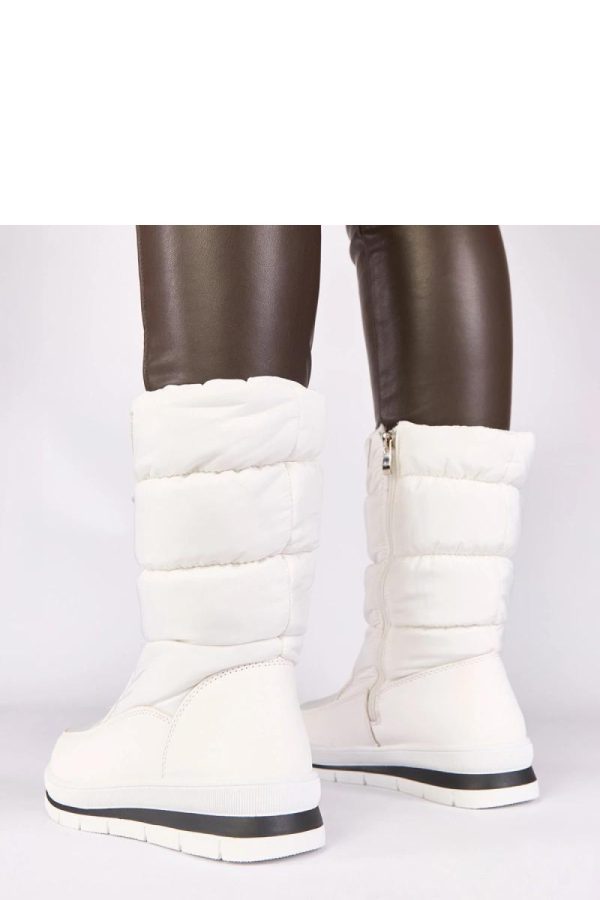 White Snow Boots...Fabric, Footbed, Upper Height and Heel Height