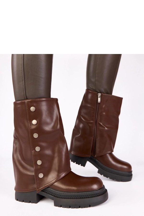 Brown Platform Boots in Women`s Ankle Boots & Booties with Fabric, Footbed, Upper Height and Platform Height