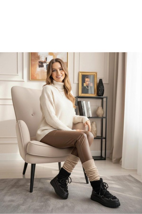 Black Snow Boots in Women`s Ankle Boots & Booties with Fabric, Footbed, Upper Height and Platform Height