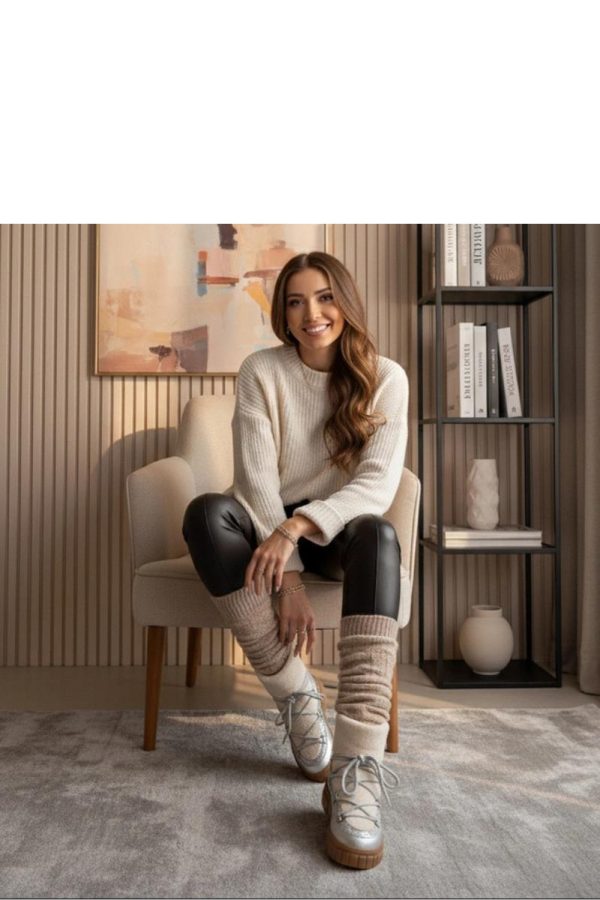 Grey Snow Boots in Women`s Ankle Boots & Booties with Fabric, Footbed, Upper Height and Platform Height