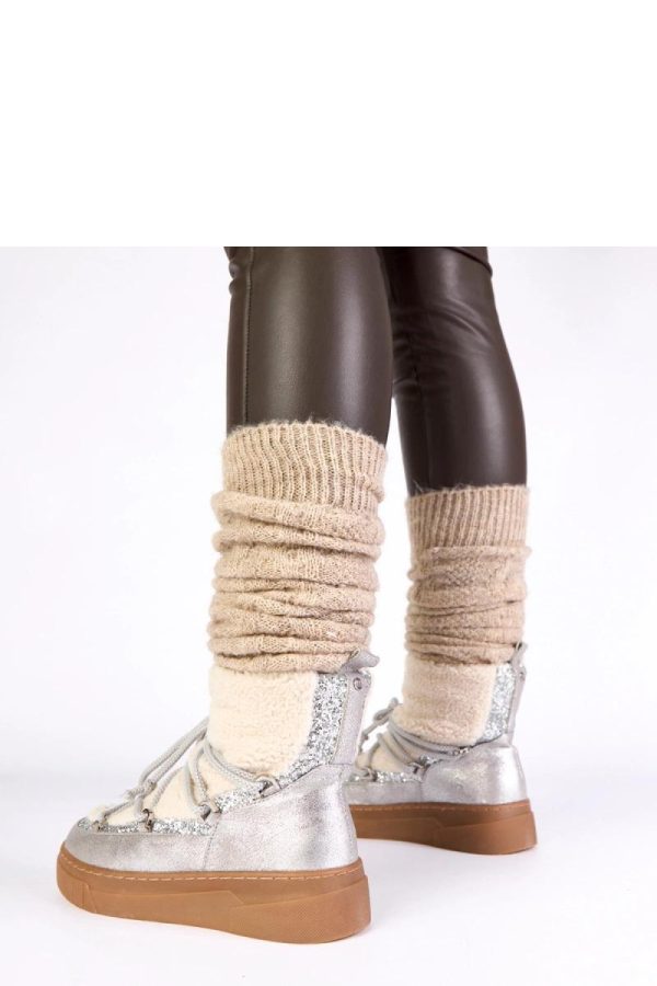Grey Snow Boots in Women`s Ankle Boots & Booties with Fabric, Footbed, Upper Height and Platform Height