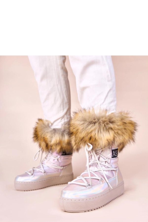 Grey Snow Boots..Fabric, Warmers, Footbed and Platform Height