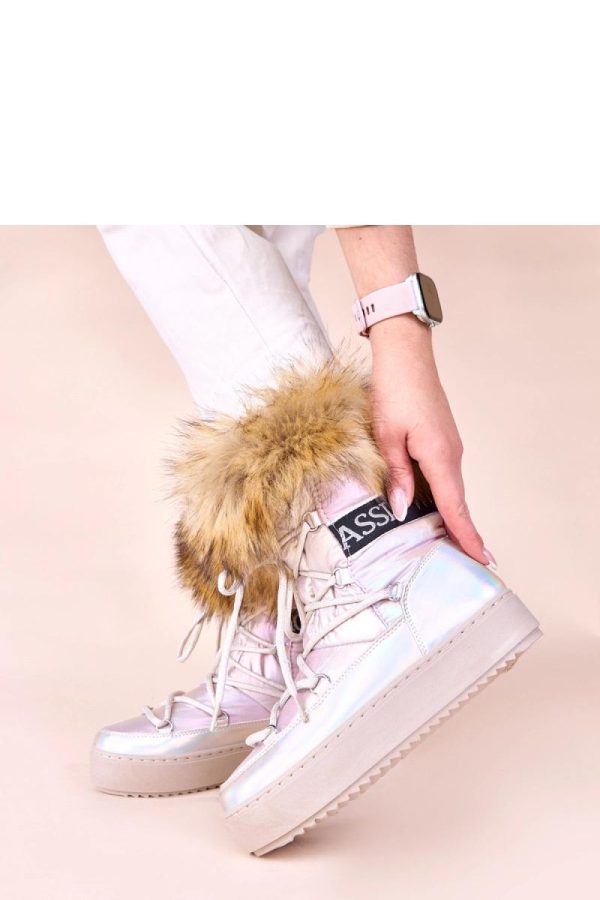Grey Snow Boots..Fabric, Warmers, Footbed and Platform Height