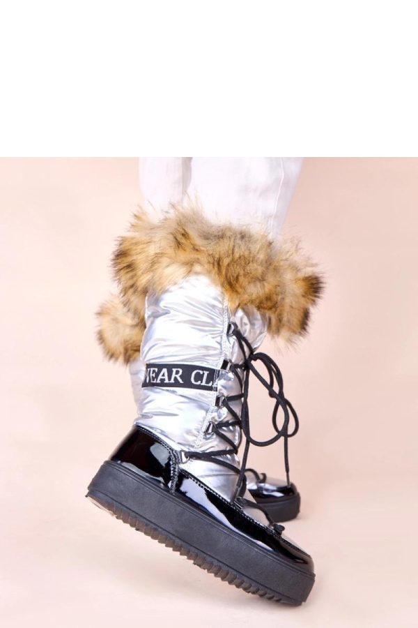 Grey Snow Boots in Women`s Ankle Boots & Booties with Fabric, Warmers, Footbed, Upper Height and Platform Height
