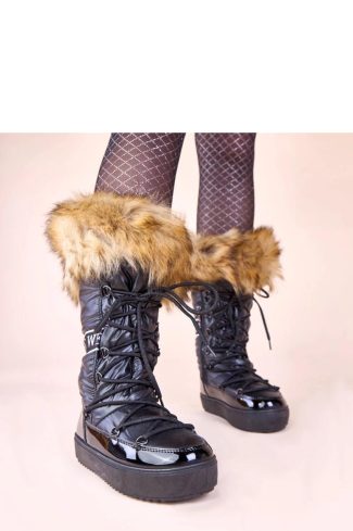 Black Snow Boots...Fabric, Warmers, Footbed, Upper Height and Platform Height