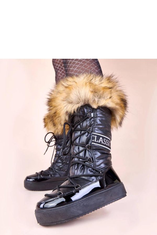 Black Snow Boots...Fabric, Warmers, Footbed, Upper Height and Platform Height