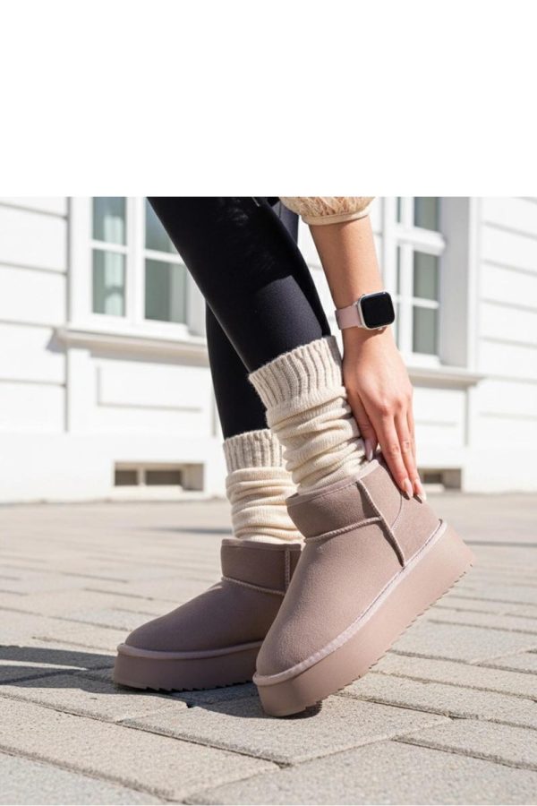 Grey Snow Boots....Fabric, Footbed and Platform Height