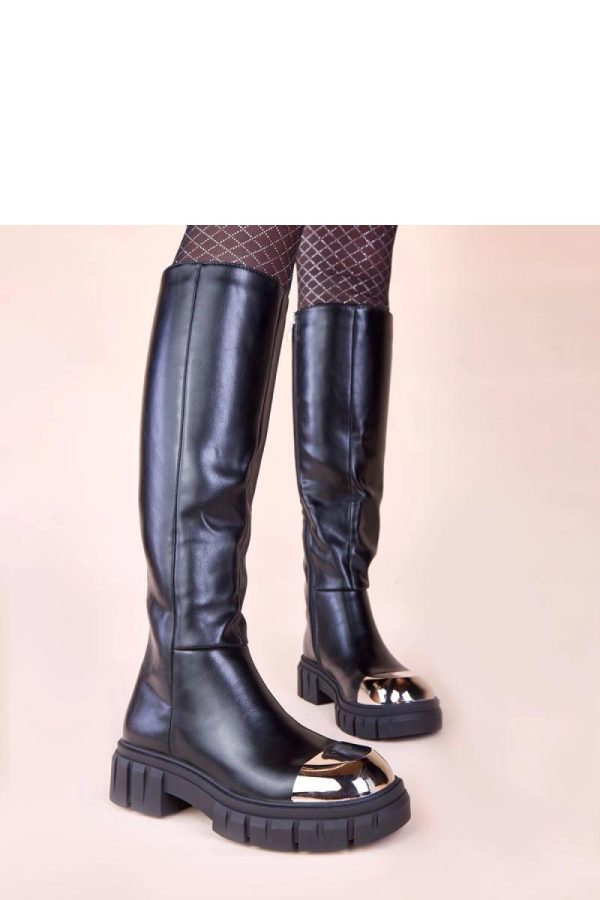 Black Thigh-Hight Boots....Fabric, Footbed, Upper Height and Heel Height