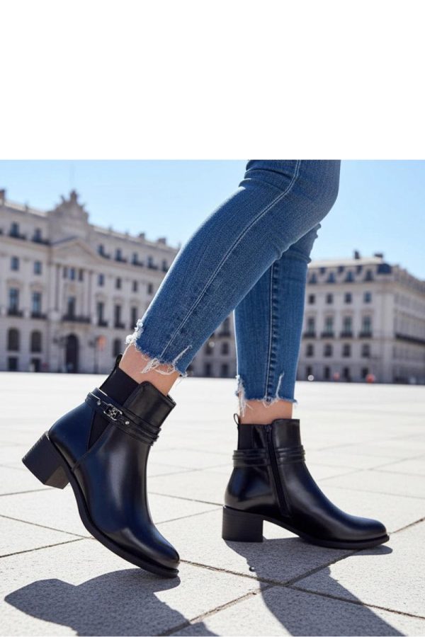 Black Heel Boots in Women`s Ankle Boots & Booties with Fabric, Footbed, Upper Height and Heel Height