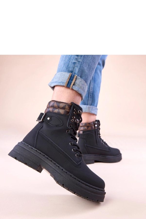 Black Trapper Shoes....Fabric, Footbed, Upper Height and Platform Height