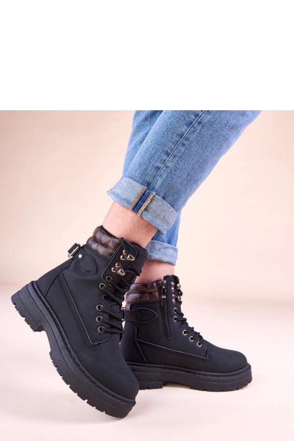 Black Trapper Shoes....Fabric, Footbed, Upper Height and Platform Height