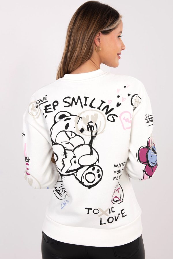 White Sweatshirt in Sweatshirts For Women with Cotton and Polyester