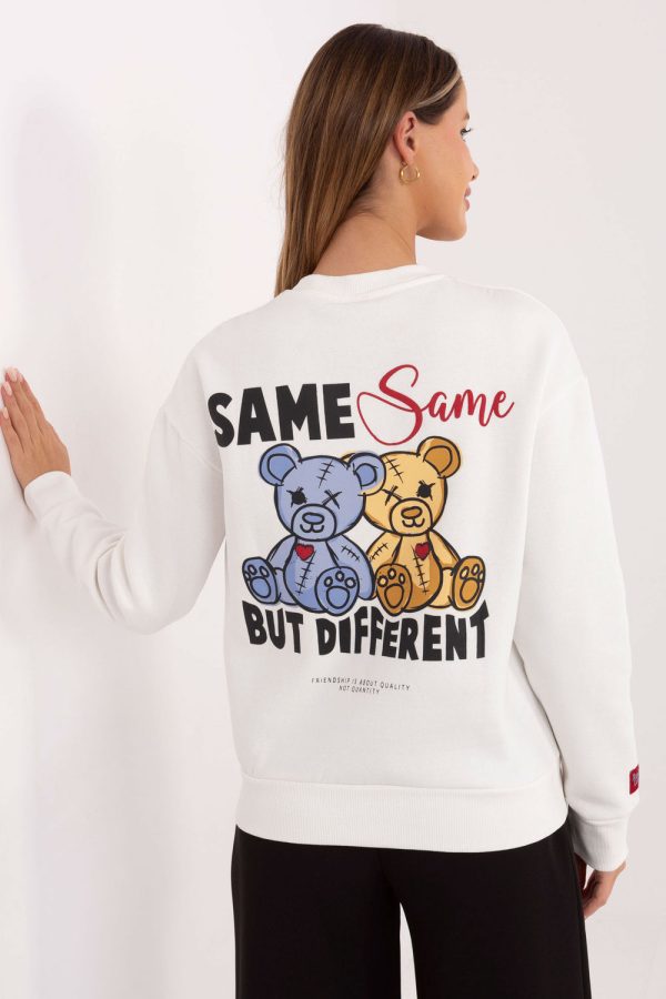 White Sweatshirt in Sweatshirts For Women with Cotton and Polyester