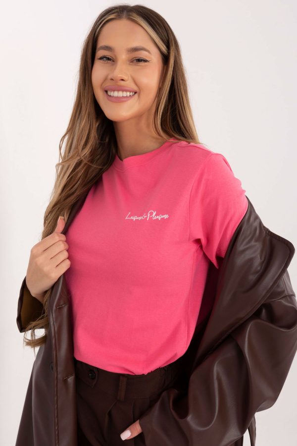 Pink T-shirt in Women`s Tops, T-shirts, Singlets with Cotton