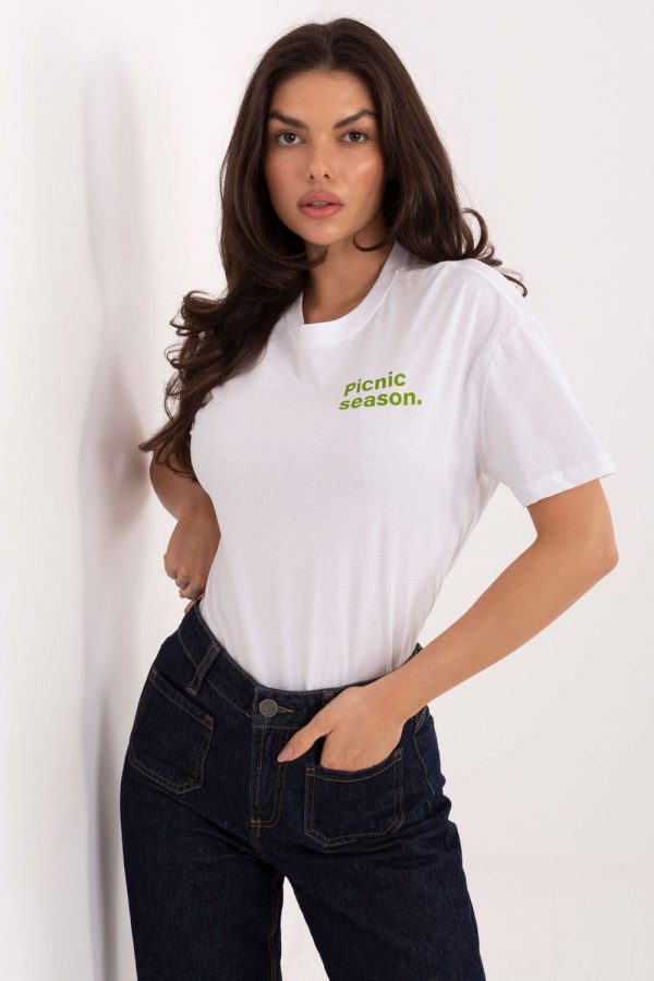 White T-shirt in Women`s Tops, T-shirts, Singlets with Cotton