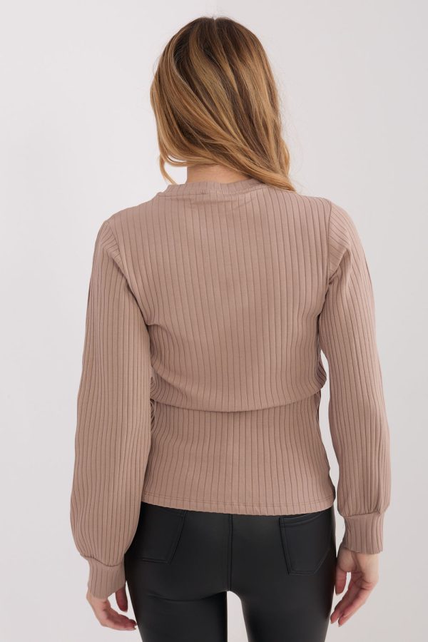 Beige Blouse in Women`s Blouses, Tunics with Cotton and Spandex
