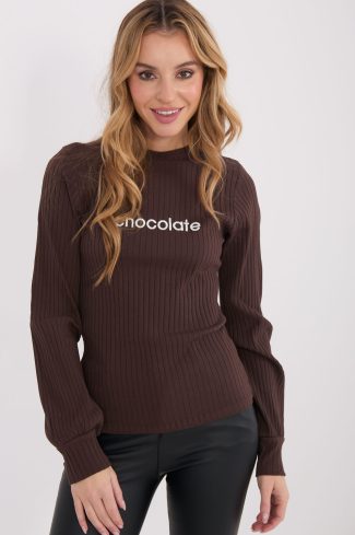 Brown Blouse in Women`s Blouses, Tunics with Cotton and Spandex