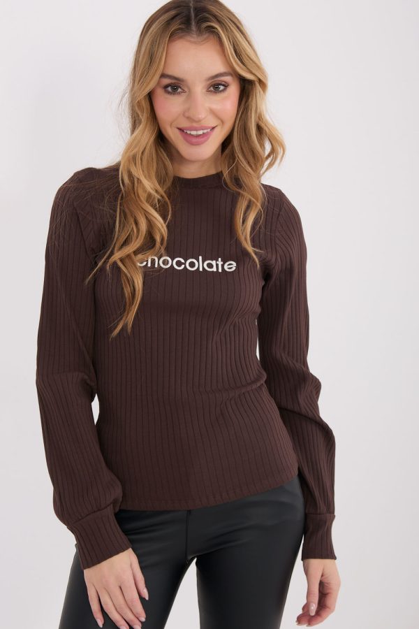 Brown Blouse in Women`s Blouses, Tunics with Cotton and Spandex