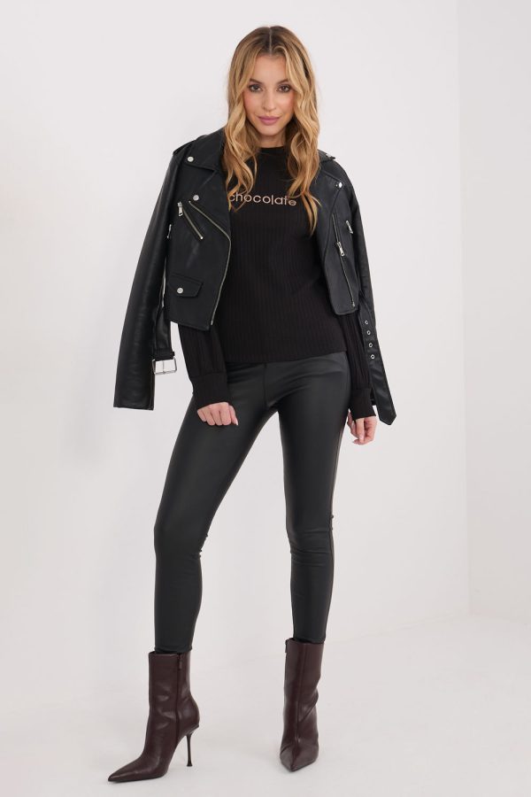 Black Blouse in Women`s Blouses, Tunics with Cotton and Spandex